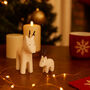 White Porcelain Reindeer Christmas Decor Set Of Two, thumbnail 1 of 3