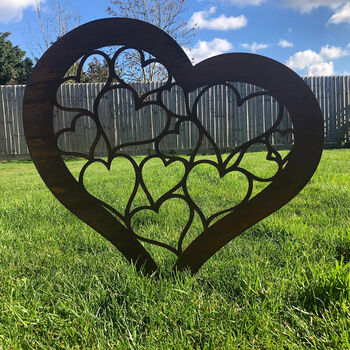 Heart Garden Decoration Present Gift For Her Mum Him Dad Lover Wife Girlfriend Boyfriend Husband, 3 of 10