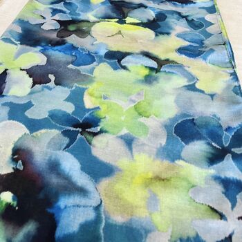 Blue And Green Tie Dye Floral Print Scarf, 2 of 6
