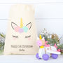 Personalised Cotton Bag And Unicorn Pull Along Toy, thumbnail 2 of 6