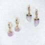 Rose Quartz Huggie Earrings, thumbnail 1 of 5