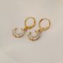 Moonglade | 14k Gold Plated Huggie Hoop Earrings, thumbnail 6 of 7