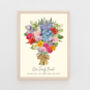 Personalised Birth Flower Family Bouquet Print, thumbnail 1 of 10