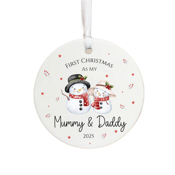 Personalised Mummy And Daddy 1st Christmas Bauble Keepsake Gift, 4 of 4