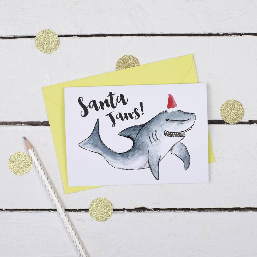 santa jaws funny christmas card by alexia claire | notonthehighstreet.com