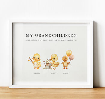 Personalised Family Tree Print Gift For Grandma | Ducks, 3 of 8