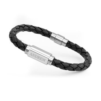 Personalised Luxury Men's Leather Bracelet, 11 of 12