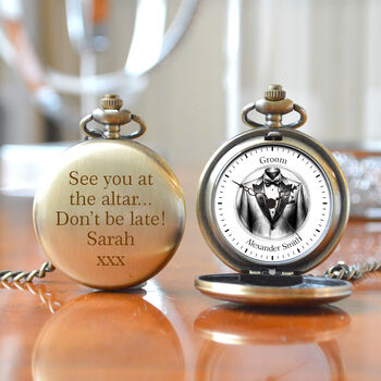Personalised Pocket Watch For The Groom, 3 of 4