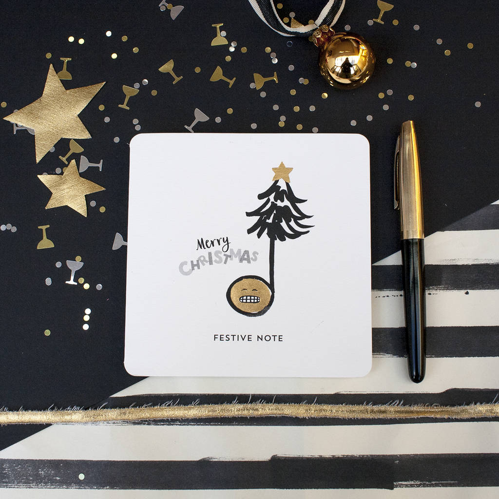 'Festive Note' Christmas Card By Spots and Stripes | notonthehighstreet.com