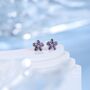 Sterling Silver Flower Cz Stud Earrings, thumbnail 4 of 12