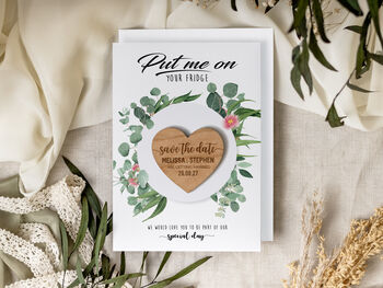 Botanical Save The Date Heart Magnet Cards, 7 of 9