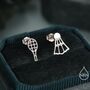 Sterling Silver Mismatched Badminton Stud Earrings, thumbnail 1 of 12