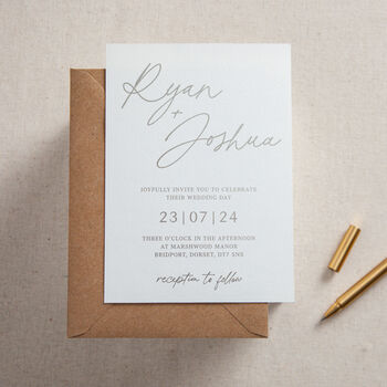 Autograph Foiled Wedding Invitation, 2 of 2