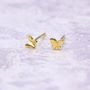 Gold Plated Tiny Earrings, thumbnail 5 of 5