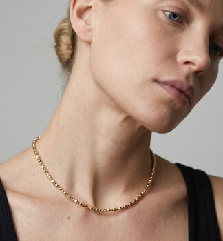 Shikaku 18 K Gold Plated Small Bead Necklace, 2 of 5