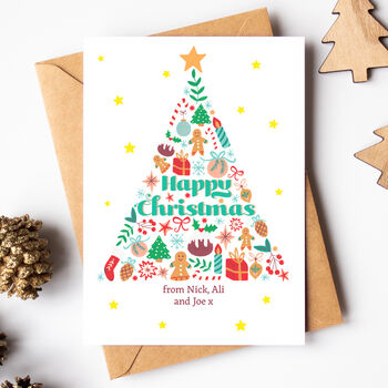 Christmas Tree Personalised Card Or Pack, 2 of 2