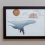 Mother And Baby Calf Whale In Night Ocean Print, thumbnail 5 of 5