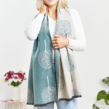 Mulberry Tree Of Life Reversible Scarf, 7 of 10