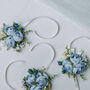 Wedding Peony Wrist Corsage In Sky Blue, thumbnail 7 of 9