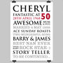 Personalised 50th Birthday Typographic Art Print, thumbnail 10 of 11