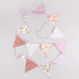 G Decor Elegant Pink And White Floral Cloth Bunting, thumbnail 6 of 7