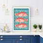 Red Snapper Print On Typography Background, thumbnail 1 of 3