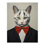 Tabby Cat Who Came To Tea Pet Portrait Wall Art Print, thumbnail 6 of 6