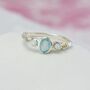 White Opal Ring With Aqua Chalcedony, thumbnail 4 of 7
