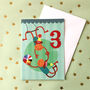 Monkeys 3rd Birthday Card, thumbnail 4 of 5