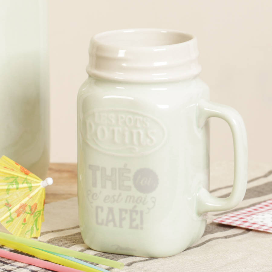 Pastel Green Ceramic Mason Jar By Dibor