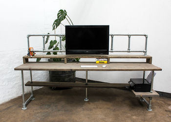 Ethan Scaffolding Board Desk With Monitor Mount Rails, 7 of 8