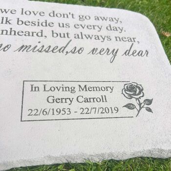 Personalised Large Angel Garden Memorial Stone 38cm X 27cm, 2 of 9