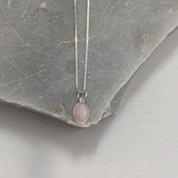 Pink Opal Oval Gemstone Necklace, 6 of 11