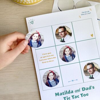 Personalised Dad And Me Noughts And Crosses Photo Card, 2 of 4