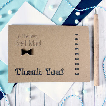 Personalised 'Thank You' Best Man Bow Tie Card, 2 of 4