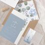 Periwinkle Wedding Invitation Stack, thumbnail 1 of 9