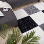 The Rugs Geometric Shaggy Rug Grey Checkered Rug, thumbnail 3 of 12