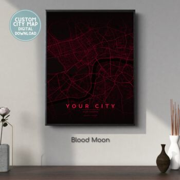Custom Digital Map Neon Multiple Sizes Cyberpunk, 3 of 12
