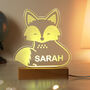 Personalised Cute Fox Wooden LED Night Light, thumbnail 7 of 10