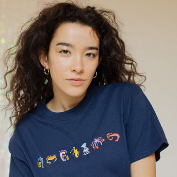 Seafood Medley Embroidered T Shirt, 5 of 12