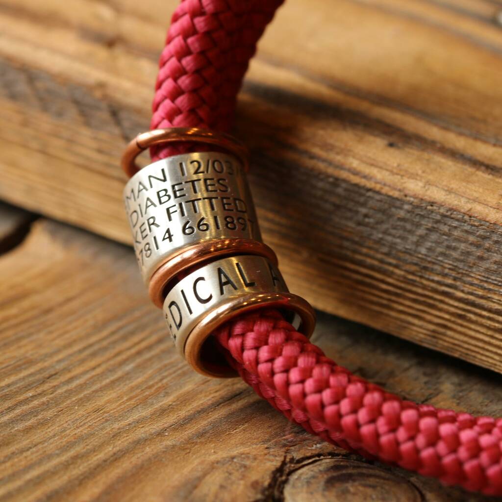 Rhubarb Paracord And Silver Medical Alert Bracelet By Morgan & French ...