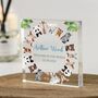 New Baby Gift, Safari Animals Personalised Acrylic Block, thumbnail 1 of 2