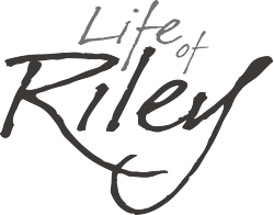 Life of Riley grey and white classic design logo.