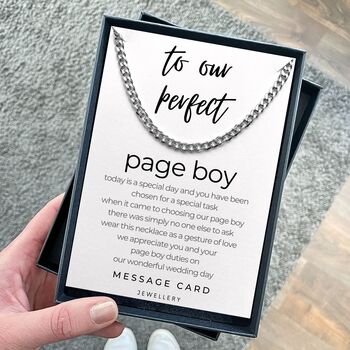 Curb Chain Perfect Page Boy Thank You Message Gift, 6 of 6