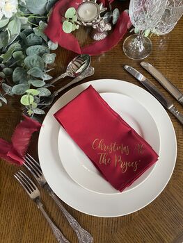 Personalised Reusable Red Napkin Set, 8 of 8