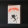 Parachuting Cat Happy Birthday Greeting Card, thumbnail 2 of 3