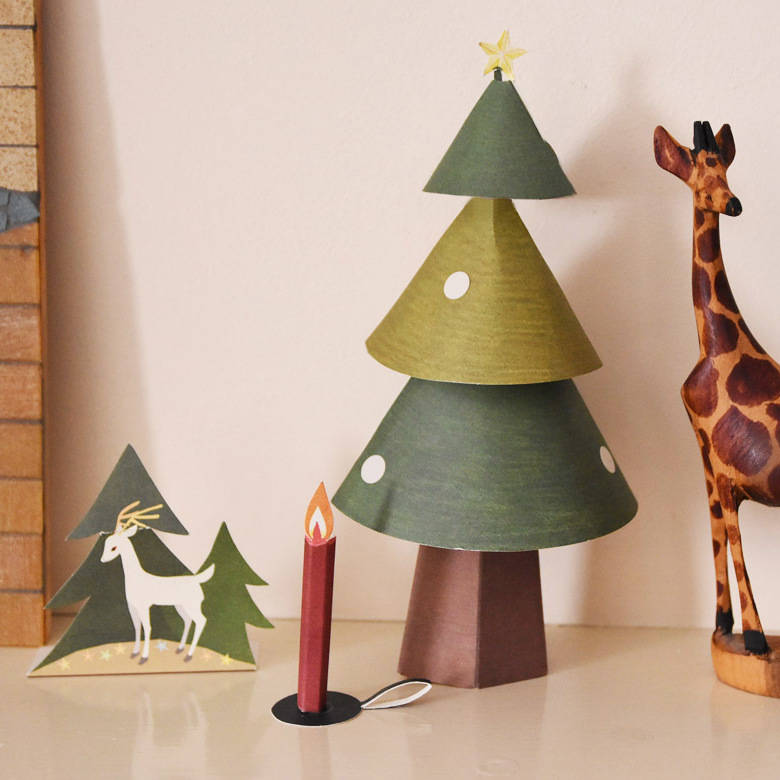 Image of Diy Christmas Tree Papercraft Kit