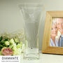 Wedding Anniversary Gift Engraved Crystal Glass Vase, thumbnail 5 of 11