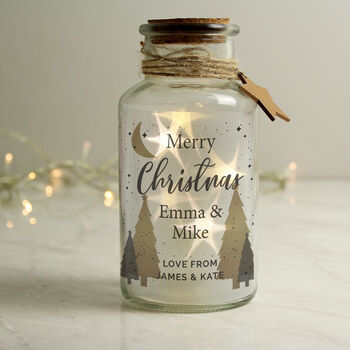 Personalised Christmas Tree LED Glass Jar Light, 2 of 6