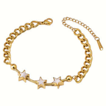 18k Gold Plated Star Charm Chain Bracelet, 2 of 2